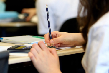 Student taking a test